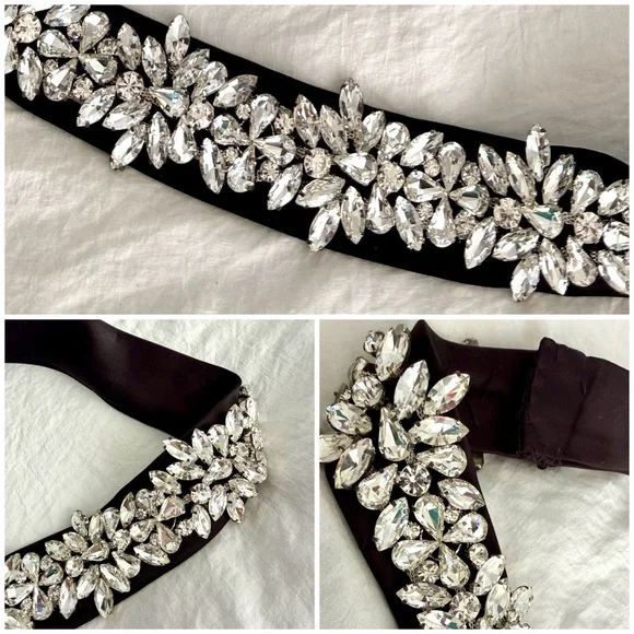 ?✓PRICE FIRM✓ Elegant Custom Made Dark Gray Sash with 